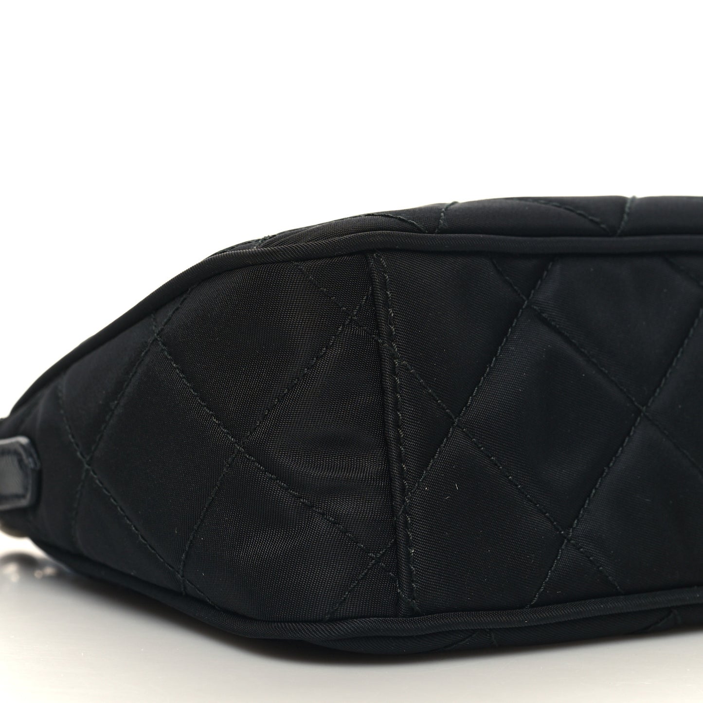 Nylon Tessuto Impuntu Quilted Crossbody Bag Black