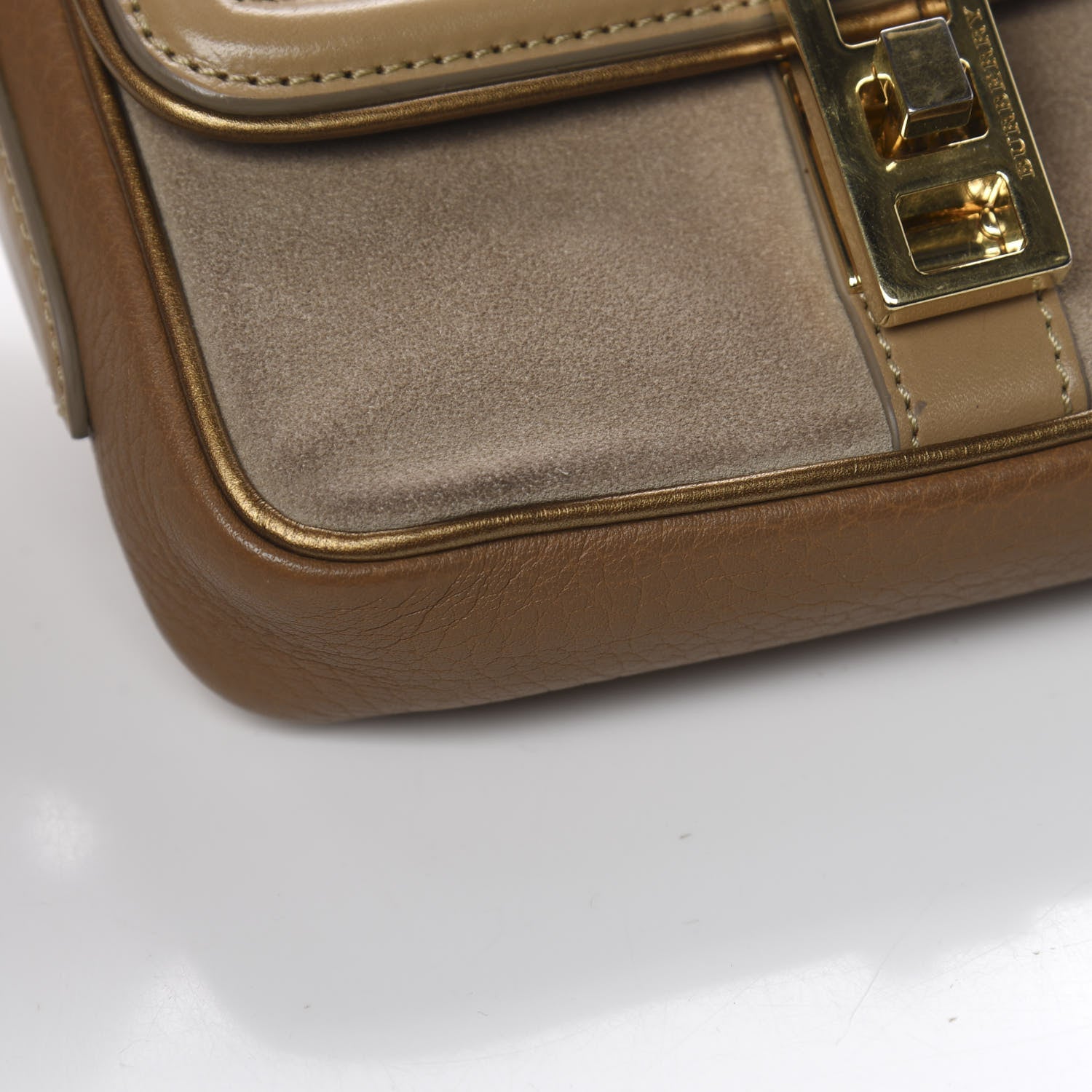 Burberry Metallic Grainy Calfskin Suede Mini Berkeley Crossbody Dark Caper 14 of 14