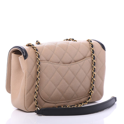 Chanel Caviar Quilted Small CC Filigree Flap Beige Black 4 of 13