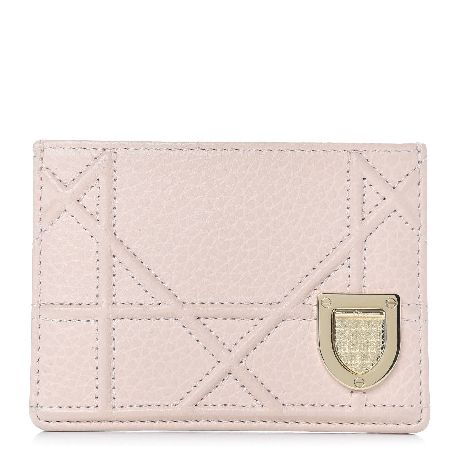 Christian Dior Grained Calfskin Cannage Diorama Card Holder Rose Poudre 1 of 8