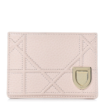 Christian Dior Grained Calfskin Cannage Diorama Card Holder Rose Poudre 1 of 8