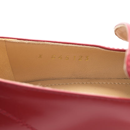Chanel Shiny Calfskin Logo Loafers 36.5 Red 9 of 9