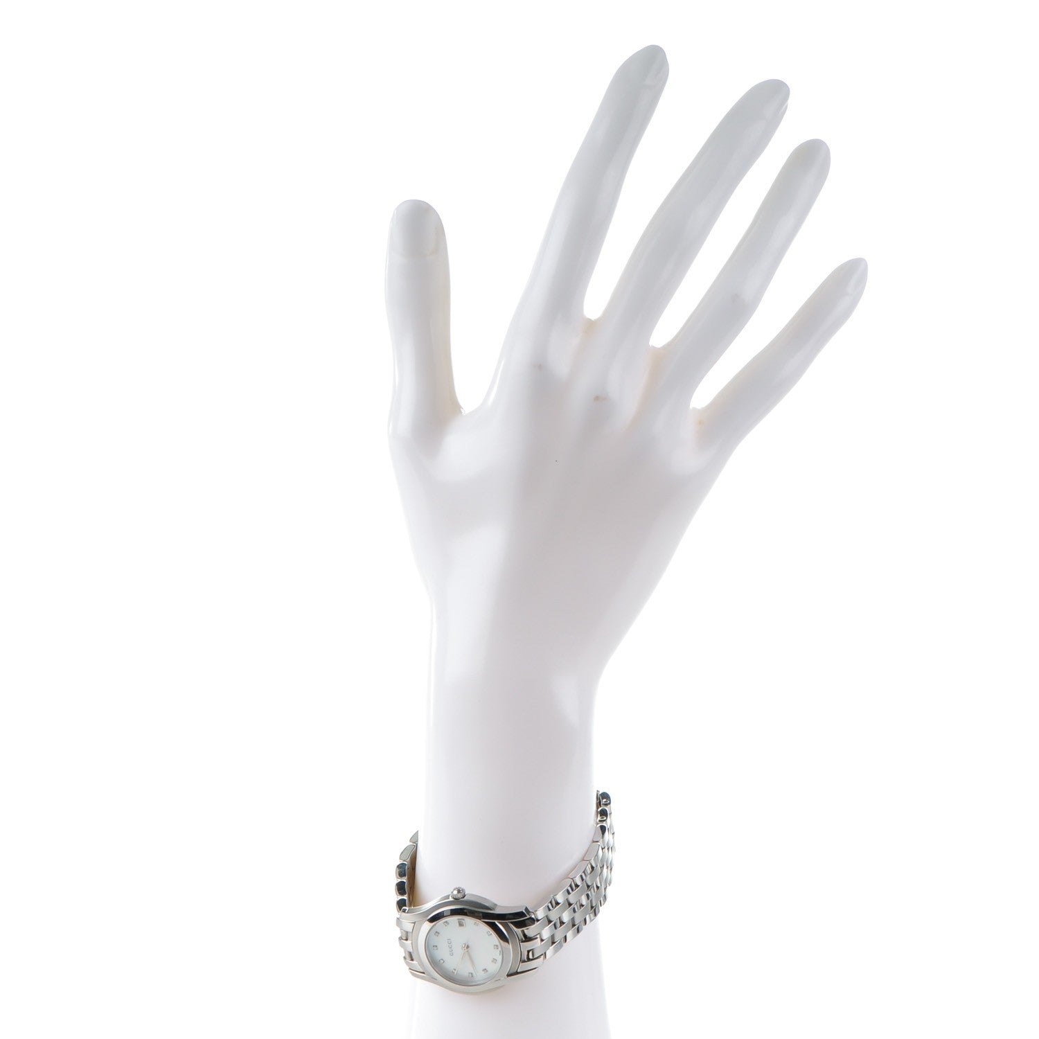 Gucci Stainless Steel Diamond Mother of Pearl 27mm 5500L Quartz Watch 2 of 6