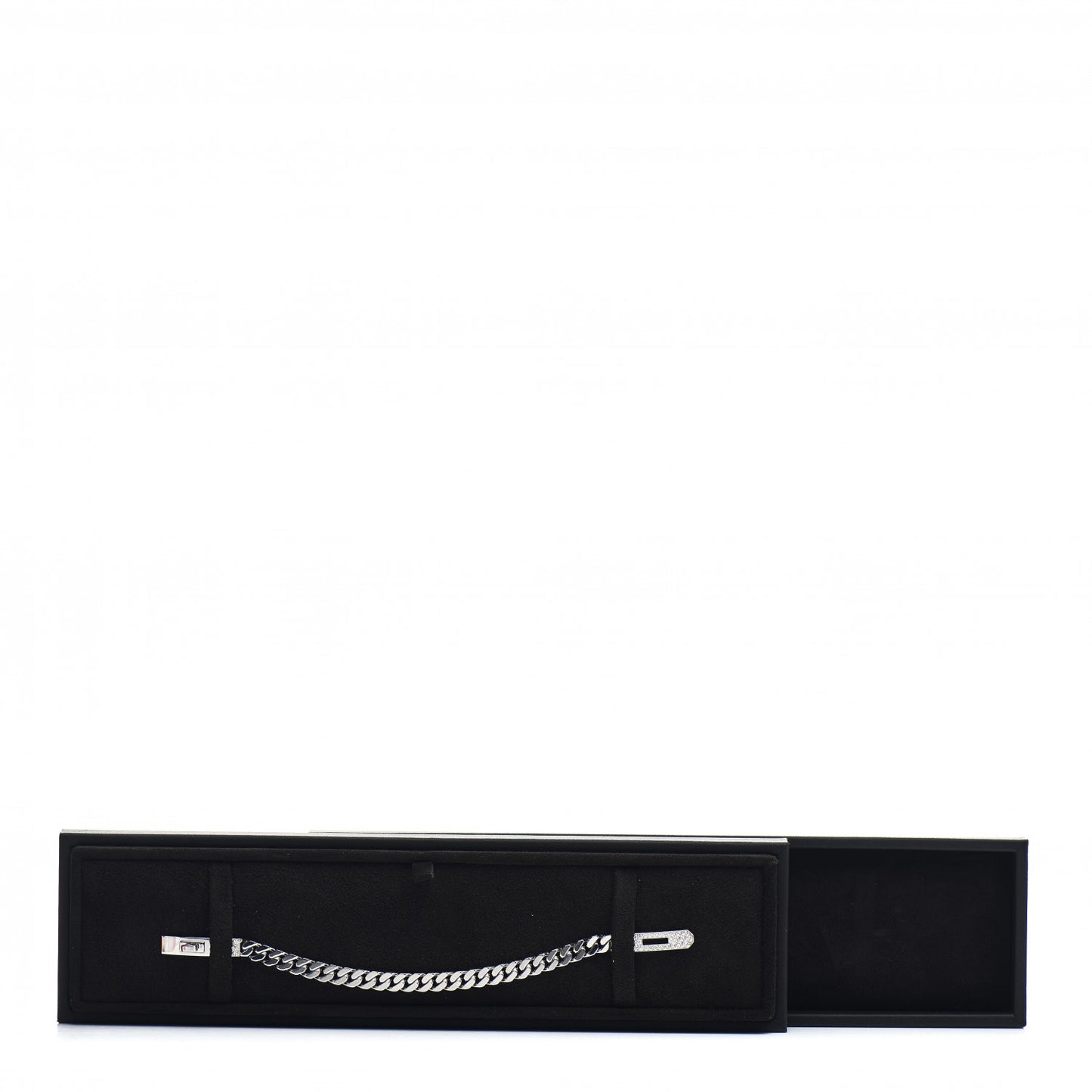 18K White Gold Diamond TPM Kelly Gourmette Bracelet SH