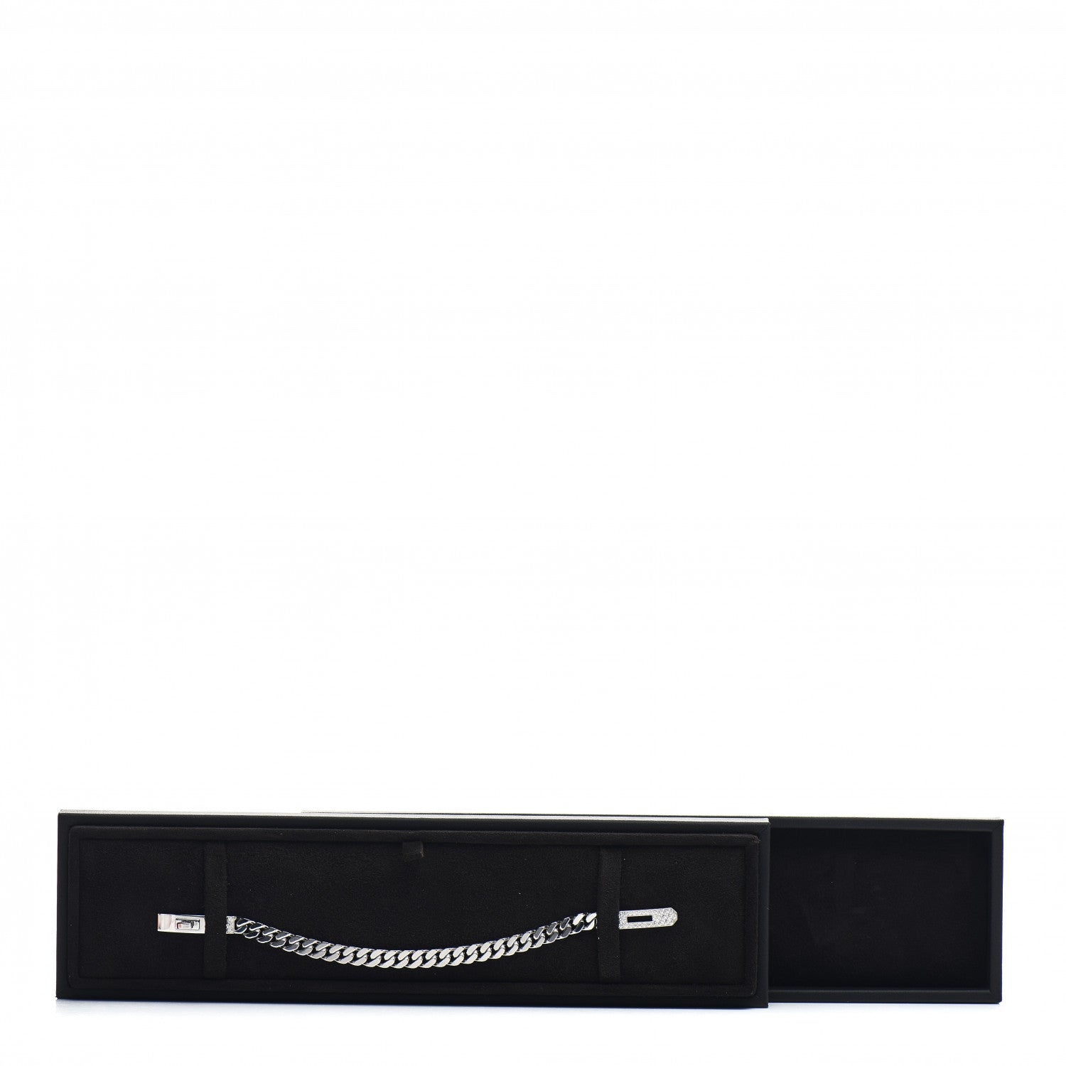 Hermes 18K White Gold Diamond TPM Kelly Gourmette Bracelet SH 5 of 5