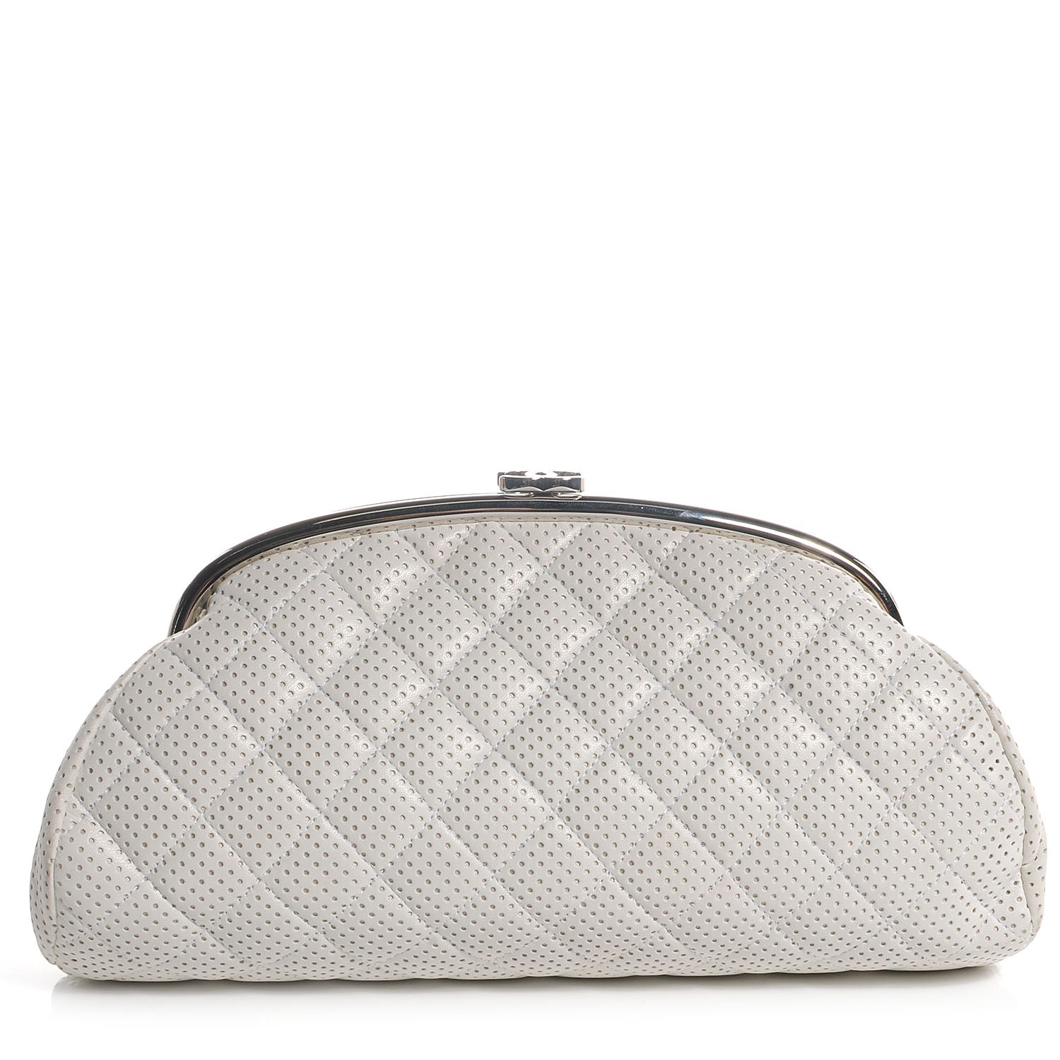 Chanel Lambskin Perforated Timeless Clutch White 1 of 7