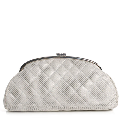 Chanel Lambskin Perforated Timeless Clutch White 1 of 7