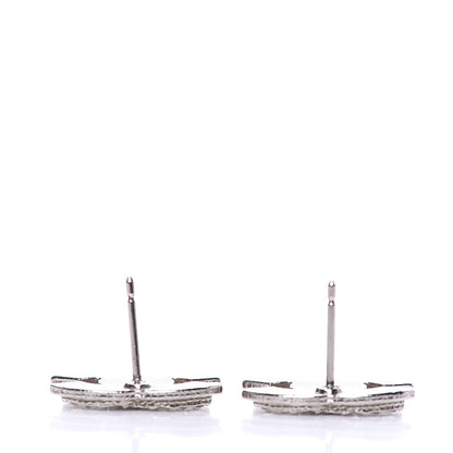 Chanel Crystal Mini CC Earrings Silver 3 of 5