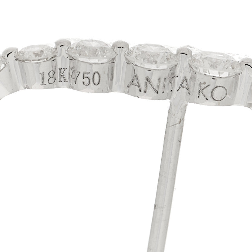 Anita Ko 18K White Gold Diamond Lobe Cuff Earring 3 of 4