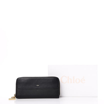 Chloe Grained Calfskin Joe Long Zip Around Wallet Black 11 of 11