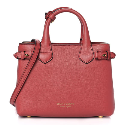 Burberry Grainy Calfskin House Check Small Banner Tote Cinnamon Red 1 of 9