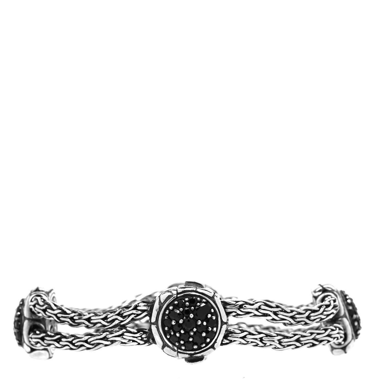 John Hardy Sterling Silver Black Sapphire Kali Four Station Bracelet 3 of 4