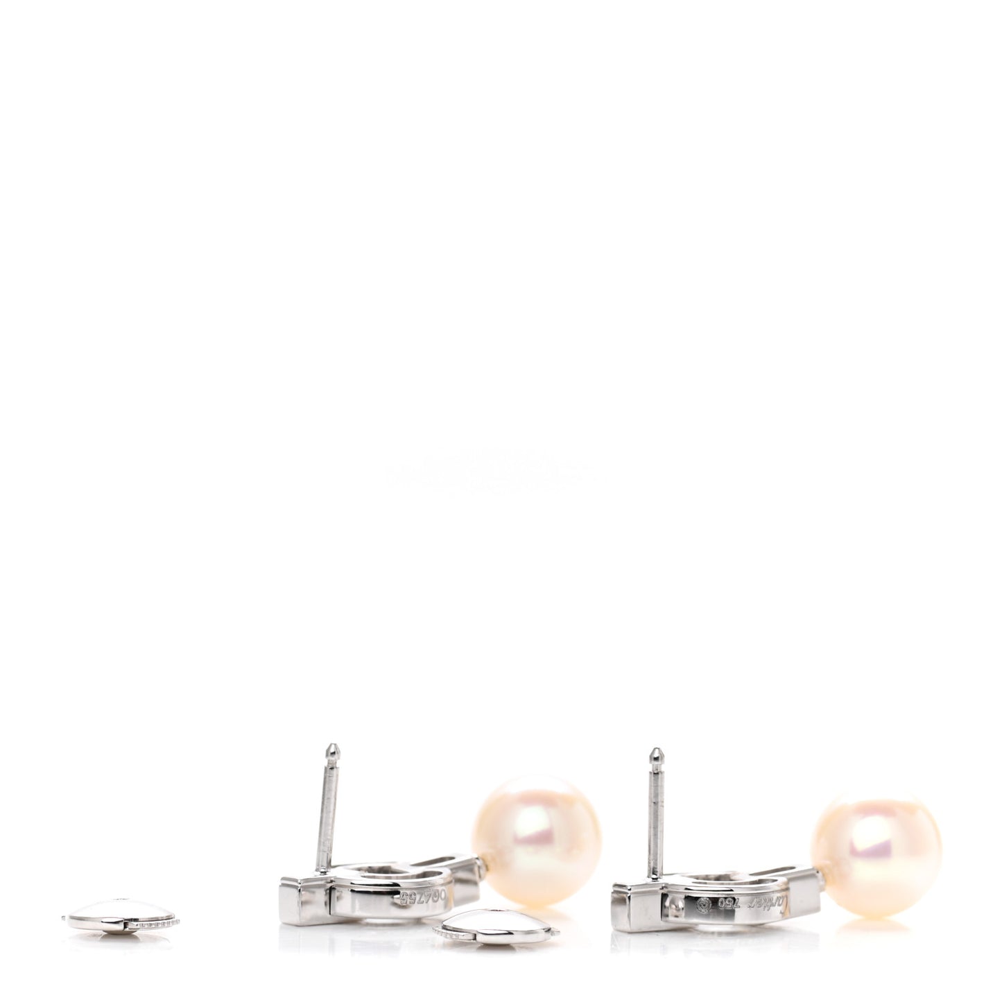 18K White Gold Diamond Akoya Pearl 9mm Himalia Earrings