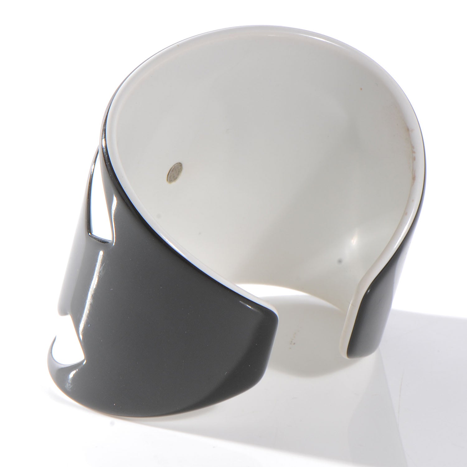 Chanel Resin CC Cuff Black White 3 of 6