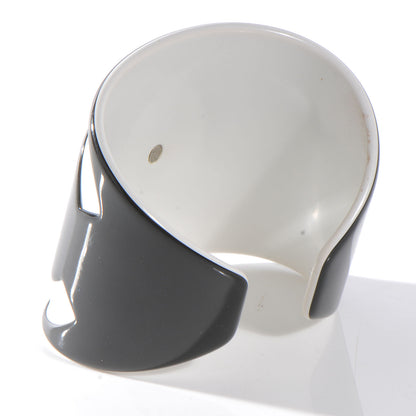 Chanel Resin CC Cuff Black White 3 of 6