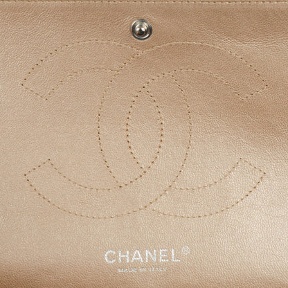 Chanel Metallic Lambskin Quilted Jumbo Double Flap Khaki 7 of 9