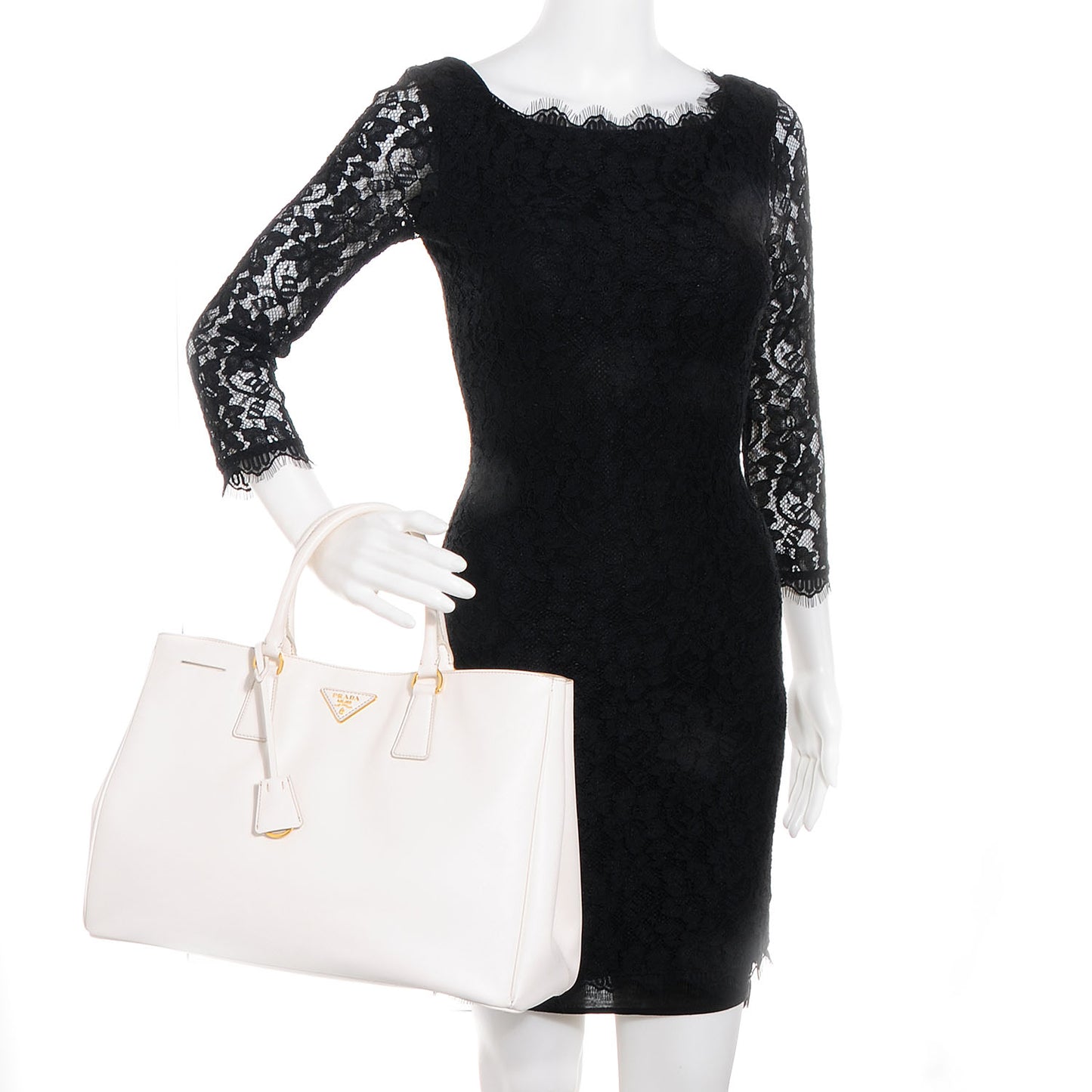 Saffiano Lux Large Tote Bianco