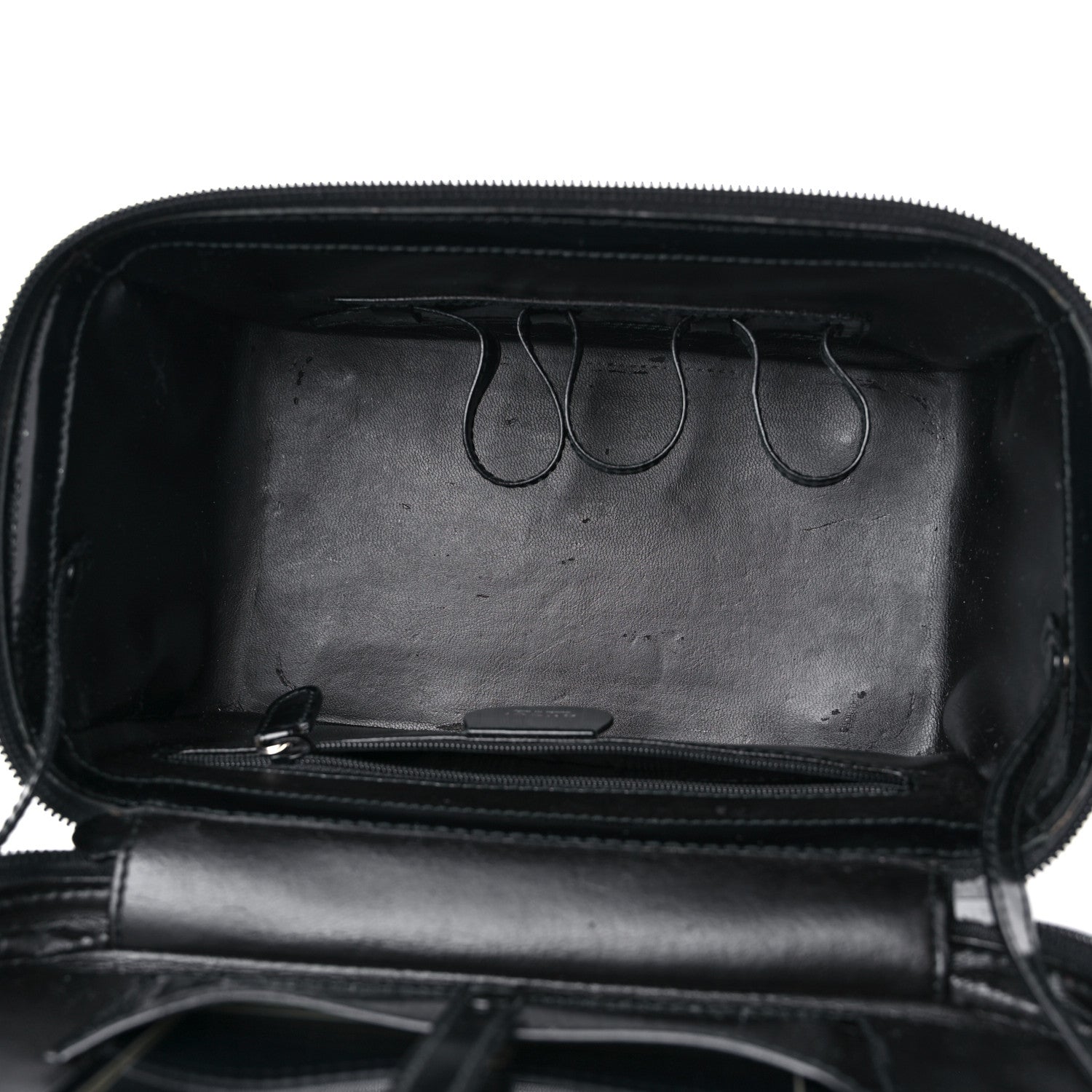 Gucci Canvas Patent Calfskin Bamboo Cosmetic Case Black 7 of 13
