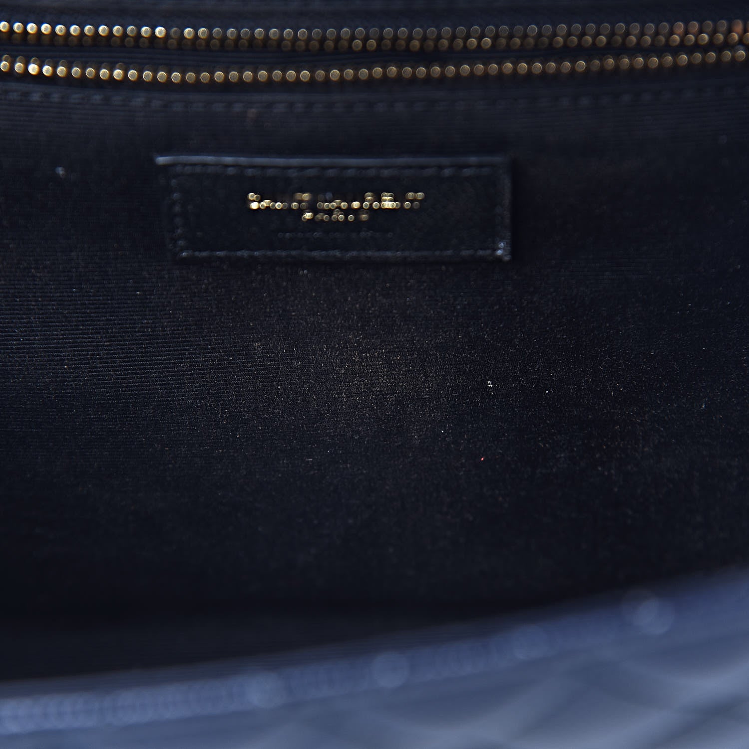 Saint Laurent Grain De Poudre Mixed Matelasse Large Triquilt Monogram Satchel Deep Marine 15 of 25