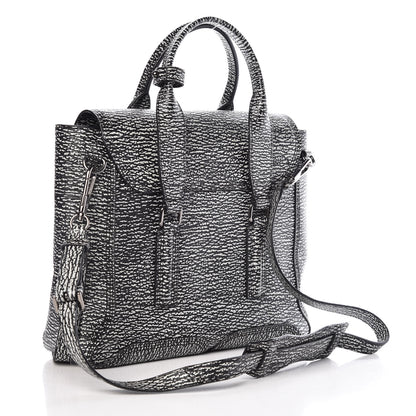 3.1 Phillip Lim 3.1 Textured Calfskin Medium Pashli Satchel Black Cream 4 of 11