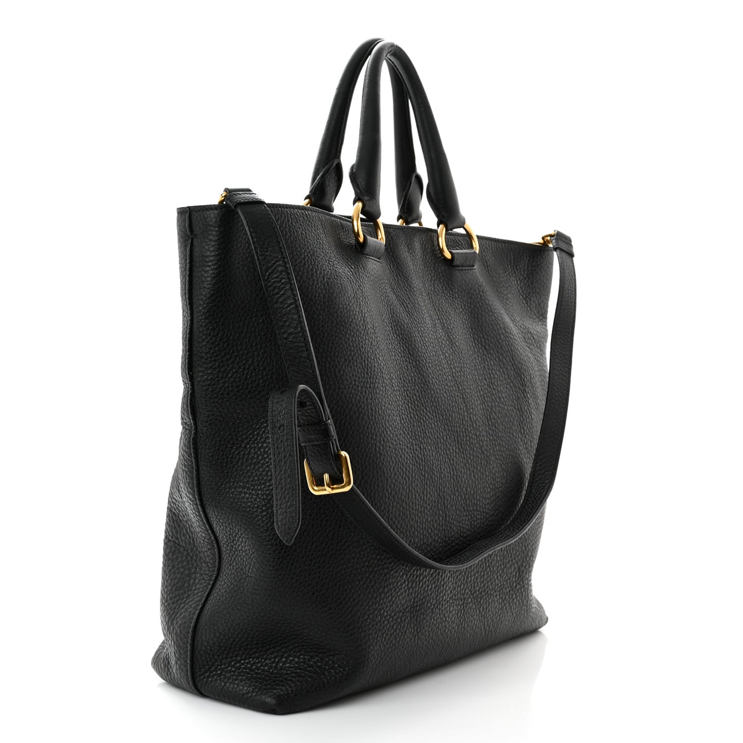 Vitello Daino Shopping Tote Black