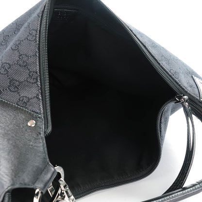 Gucci Denim Monogram Half Moon Hobo Black 7 of 7