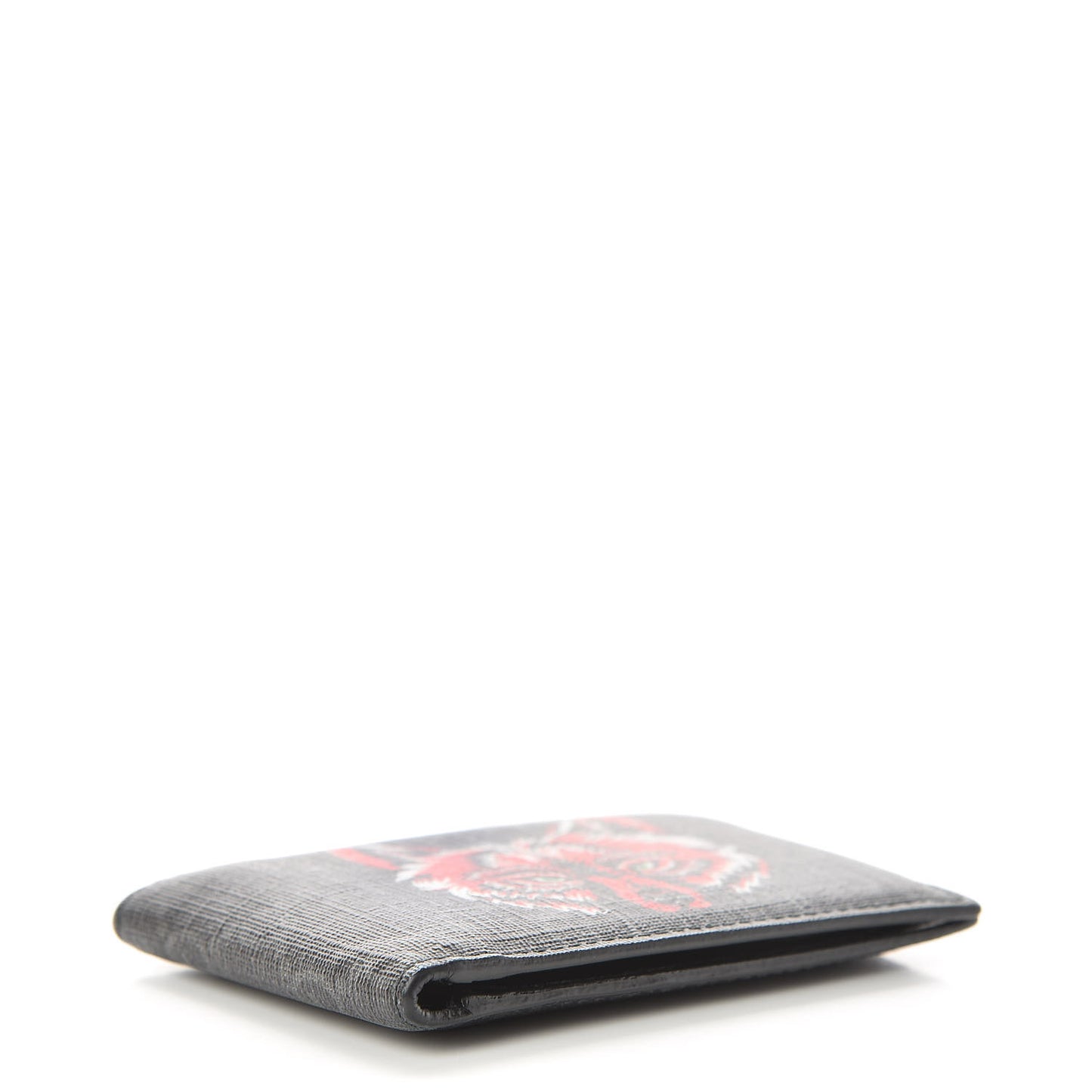 GG Supreme Monogram Fox Bi-Fold Wallet Black Grey