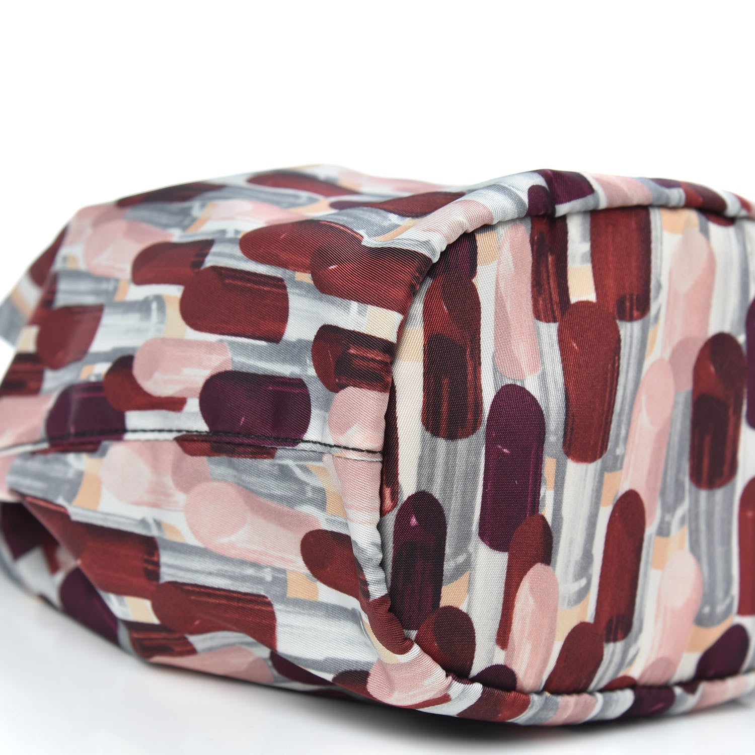 Prada Tessuto Nylon Saffiano Lipstick Print Bucket Wristlet Rosso 8 of 9