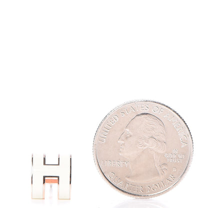 Hermes Rose Gold Lacquered Pop H Earrings White 2 of 6