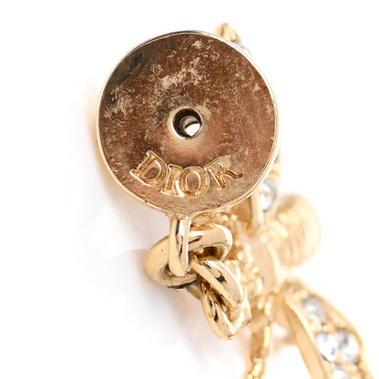 Christian Dior Crystal CD Bee Earrings Gold 4 of 4