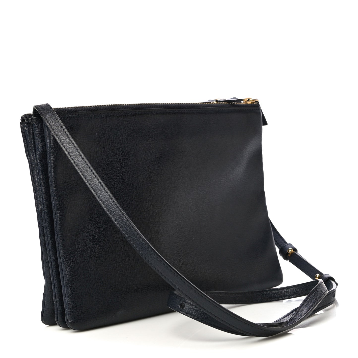 Goatskin Large Trio Crossbody Bag Dark Blue