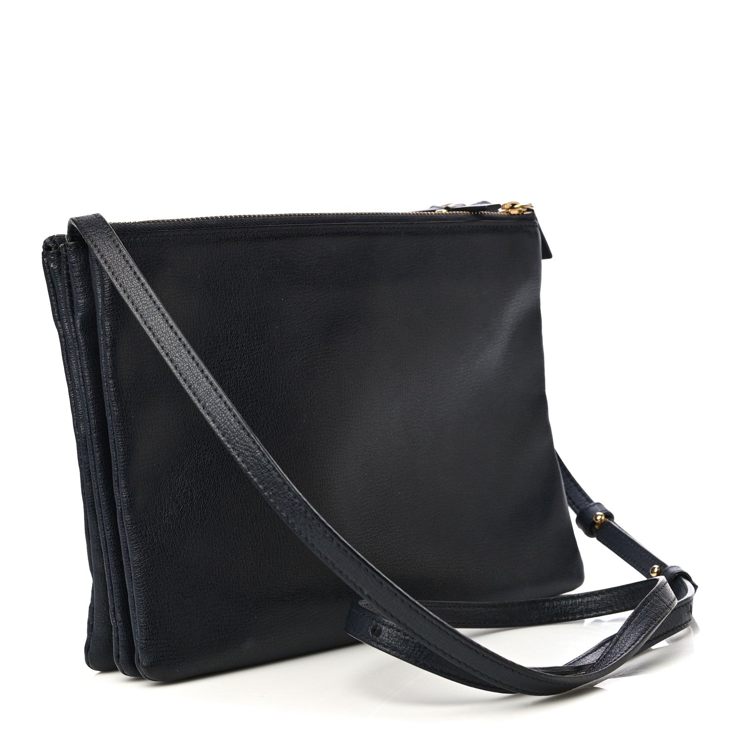 Celine Goatskin Large Trio Crossbody Bag Dark Blue 3 of 20