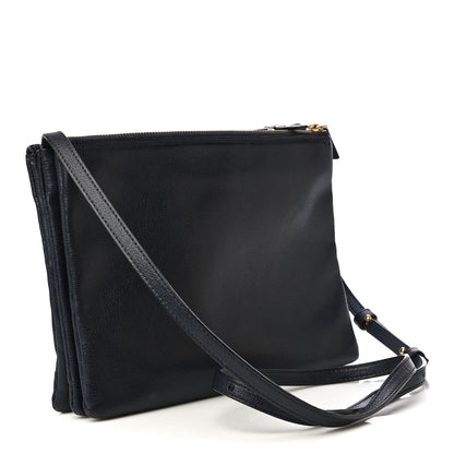 Celine Goatskin Large Trio Crossbody Bag Dark Blue 3 of 20