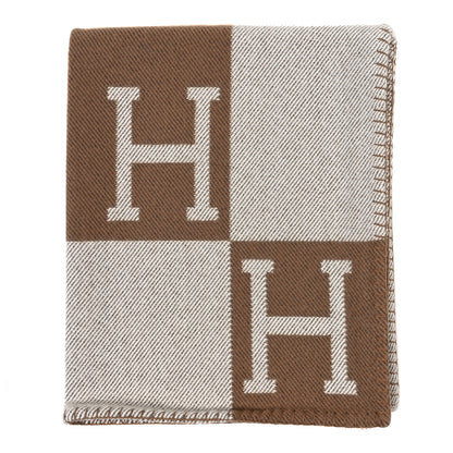 Hermes Wool Cashmere Avalon Blanket Ecru Camel 1 of 3