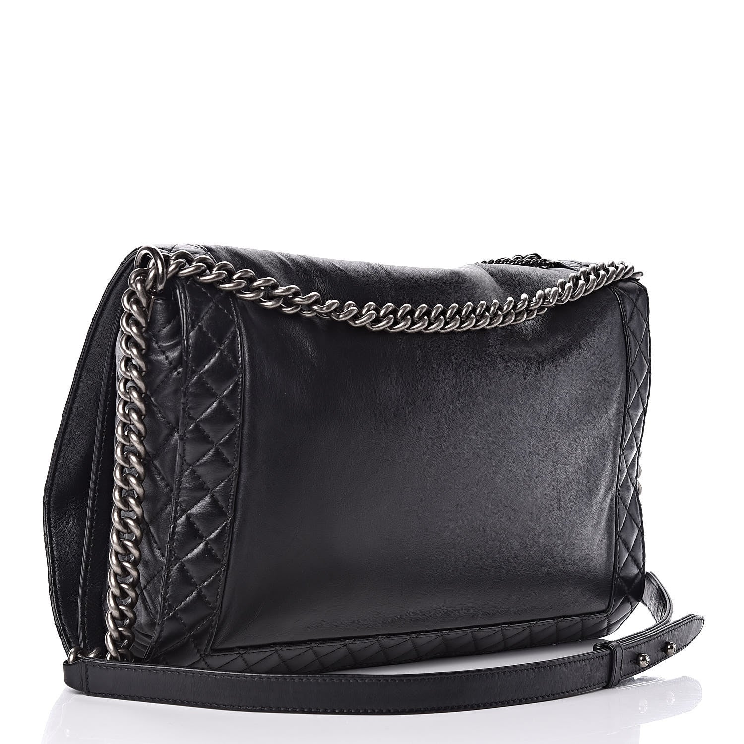 Chanel Calfskin Enchained XL Boy Flap Black 3 of 9