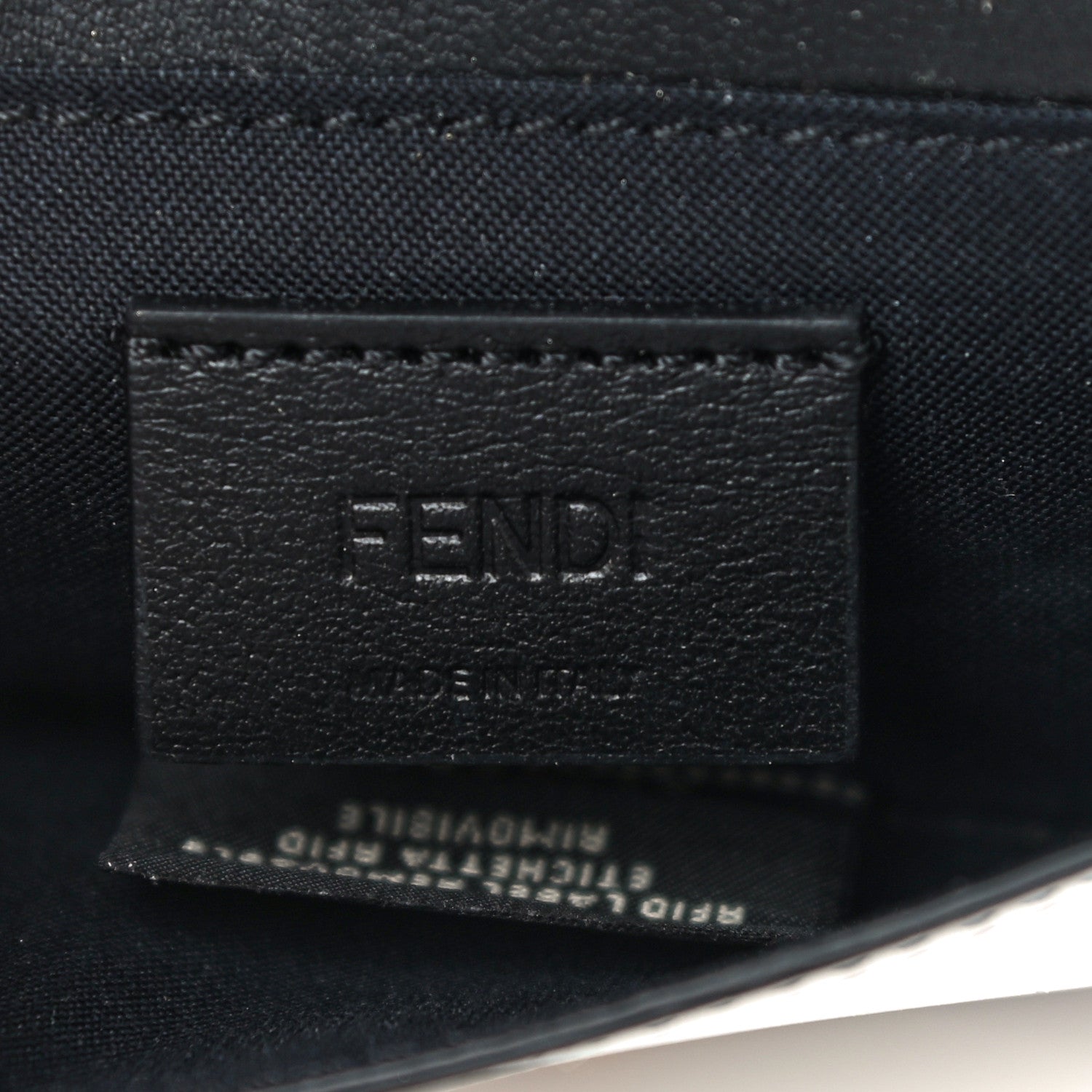 Fendi X JOSHUA VIDES Nappa FF Embossed Fold Over Card Holder Wallet White Black 8 of 10