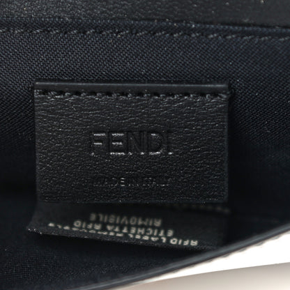 Fendi X JOSHUA VIDES Nappa FF Embossed Fold Over Card Holder Wallet White Black 8 of 10