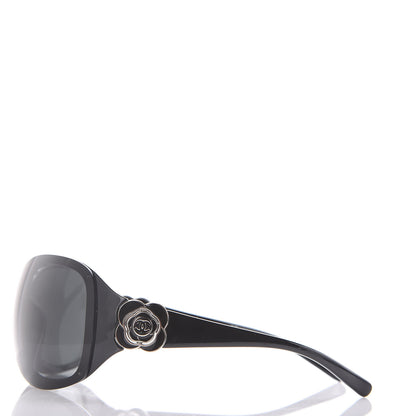 Chanel Camellia CC Sunglasses 6032 Black 2 of 8