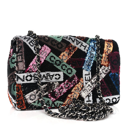 Chanel Sequin Logo Small Flap Ruthenium Multicolor 3 of 10