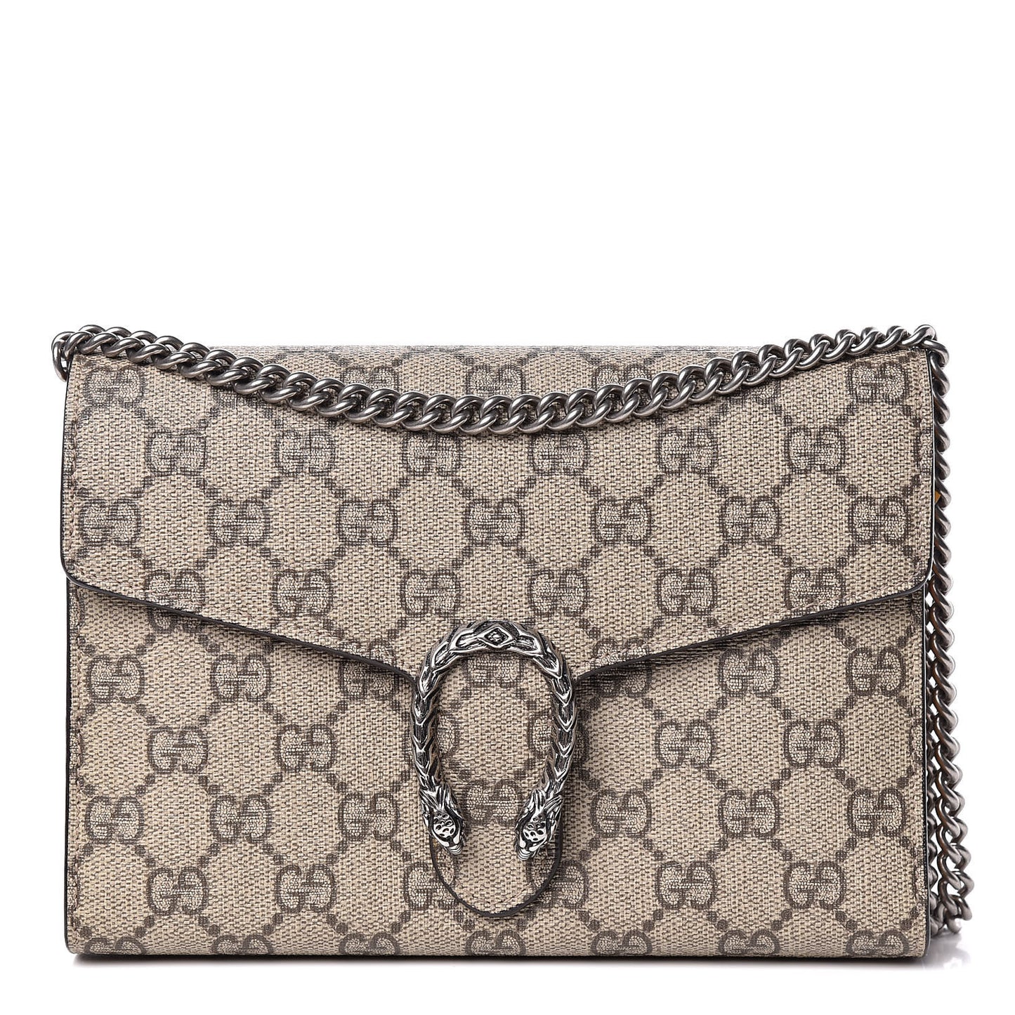 GG Supreme Monogram Mini Dionysus Chain Wallet Beige Yellow