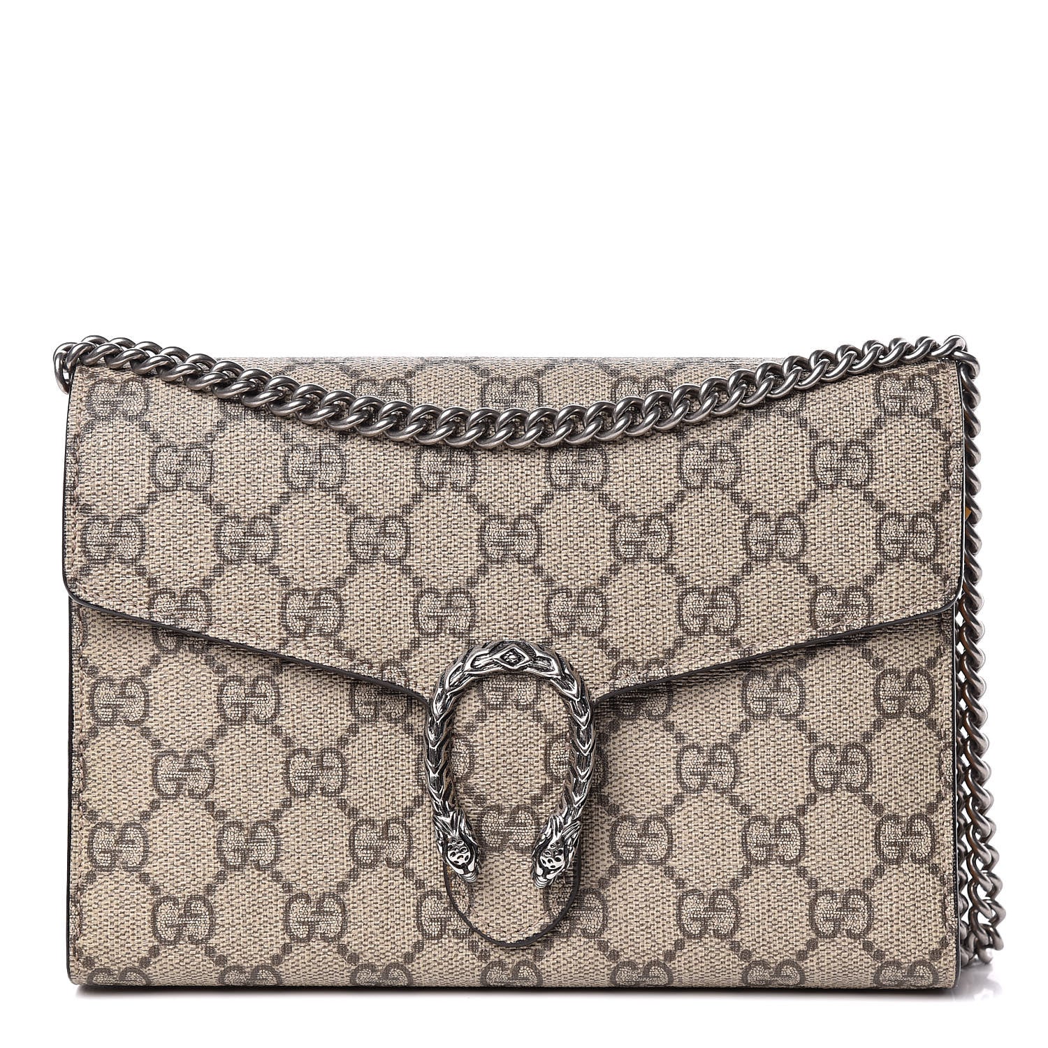 Gucci GG Supreme Monogram Mini Dionysus Chain Wallet Beige Yellow 1 of 11