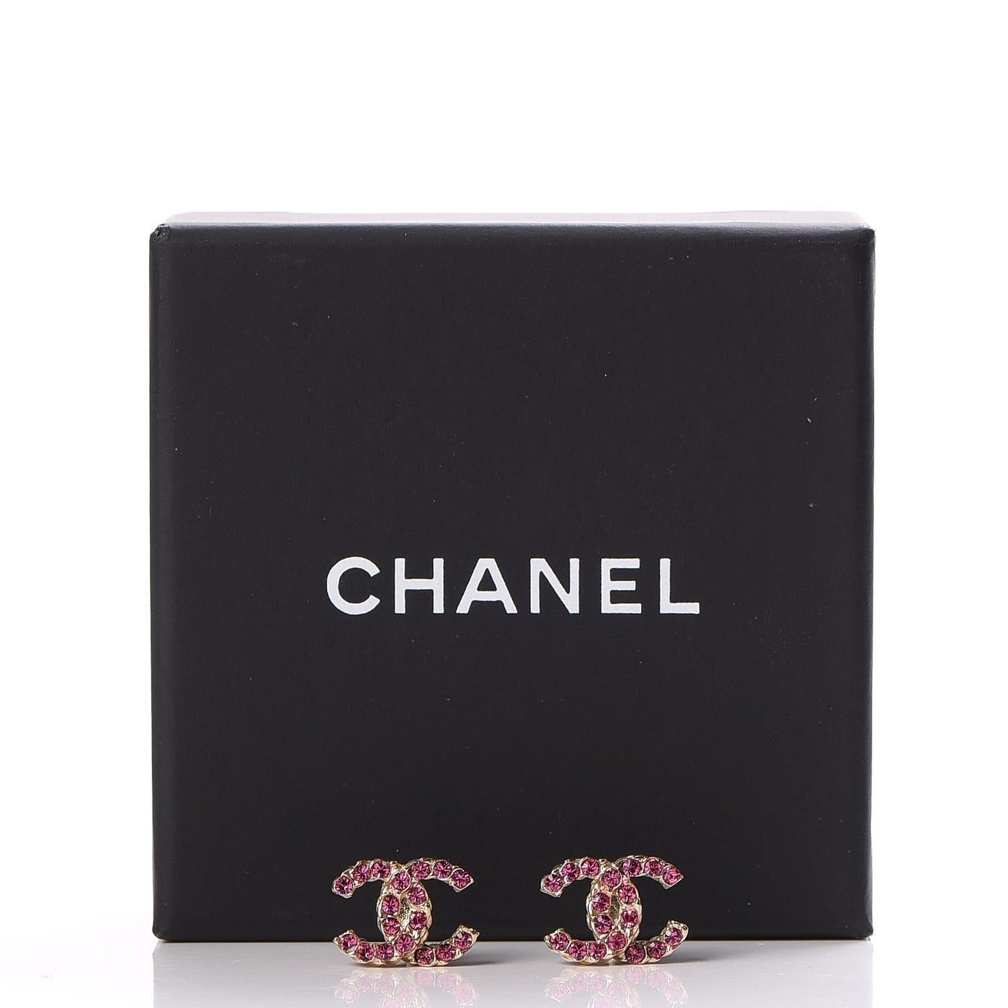 Crystal CC Earrings Gold Pink