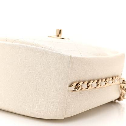 Chanel Goatskin Stitched Casual Trip North South Camera Case White 10 of 14