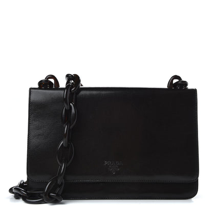 Prada Goatskin Swing Chain Shoulder Bag Ebano 1 of 9