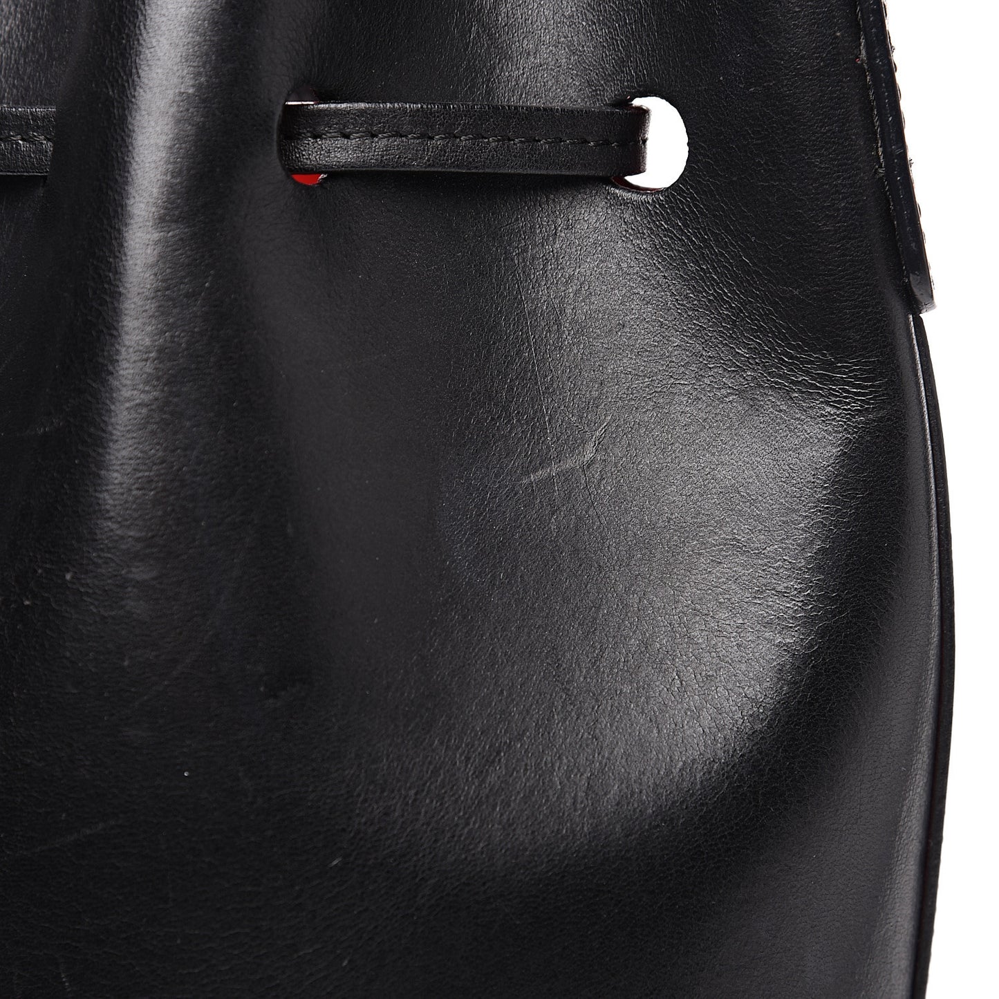 Vegetable Tanned Calfskin Bucket Bag Black Flamma