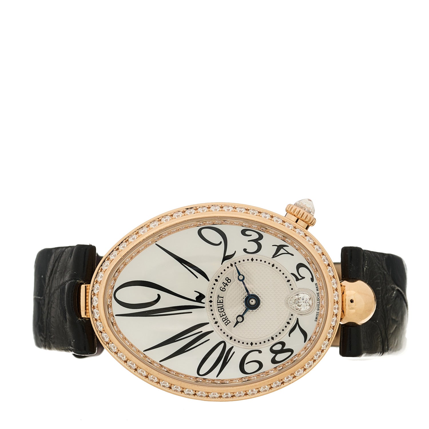 Breguet 18K Yellow Gold Alligator Diamond Bezel Mother of Pearl 28.5mm Reine de Naples Automatic Watch 8918BA/58/964/D00D3L 2 of 6