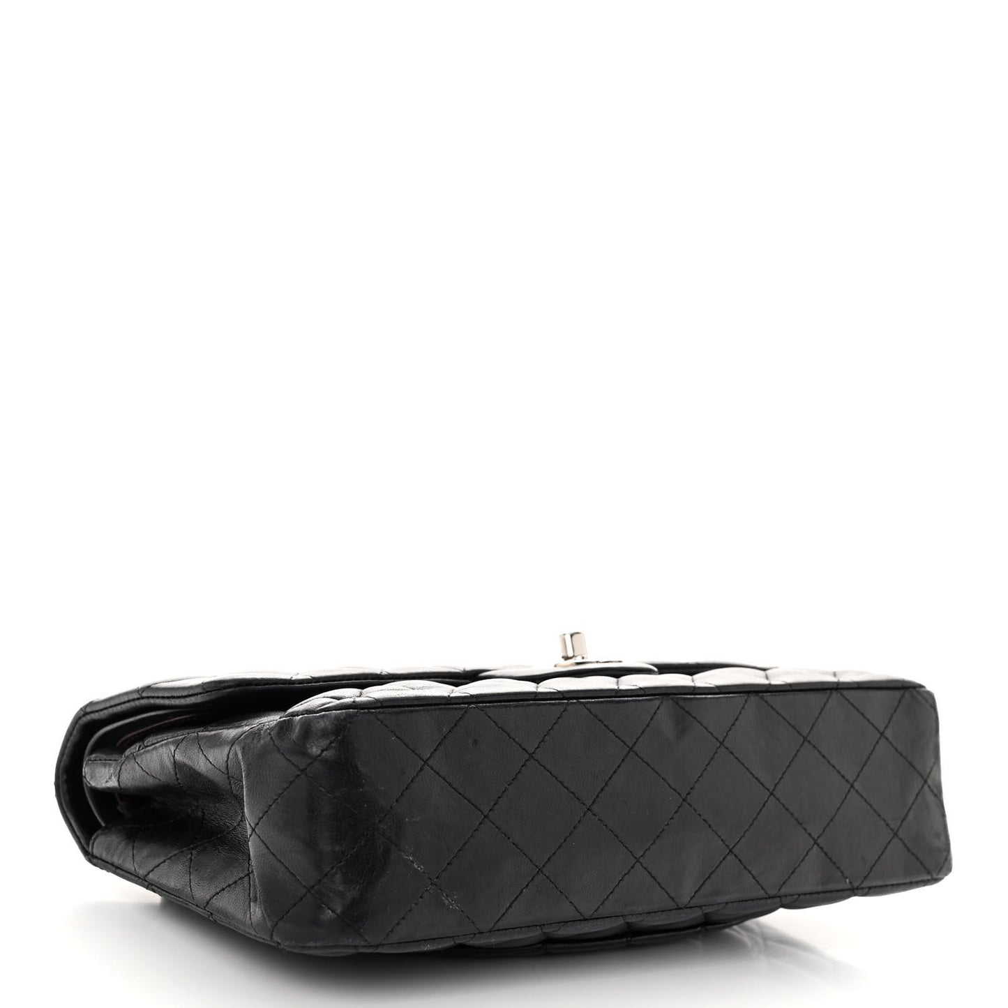 Lambskin Quilted Medium Double Flap Black