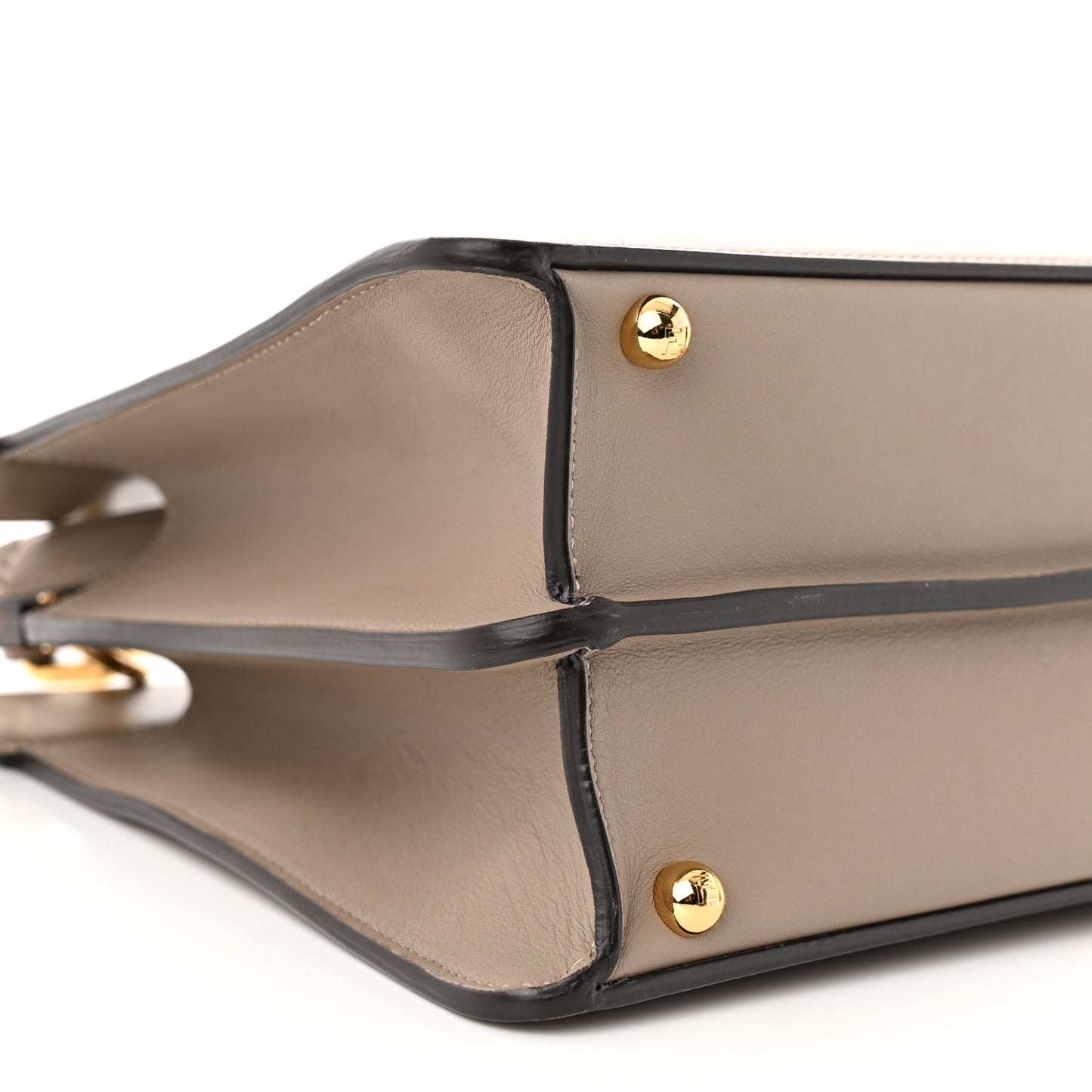 Vitello Seta Shiny Nappa Plexiglass Medium Peekaboo I SEE U Satchel Tortora