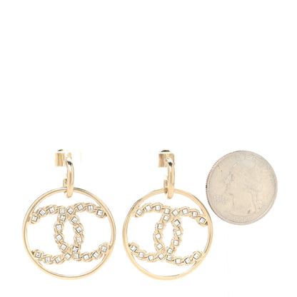 Chanel Baguette Crystal High Society CC Drop Earrings Gold 2 of 4