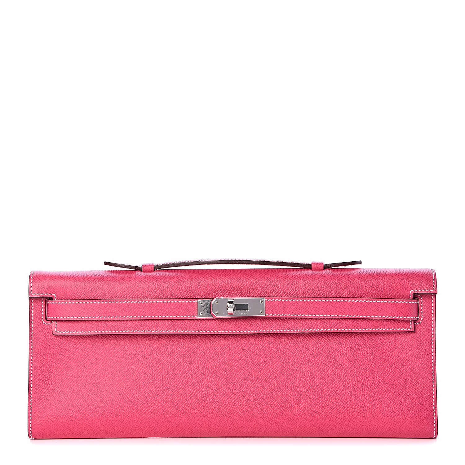 Hermes Epsom Kelly Cut Clutch Pochette Rose Tyrien 1 of 7